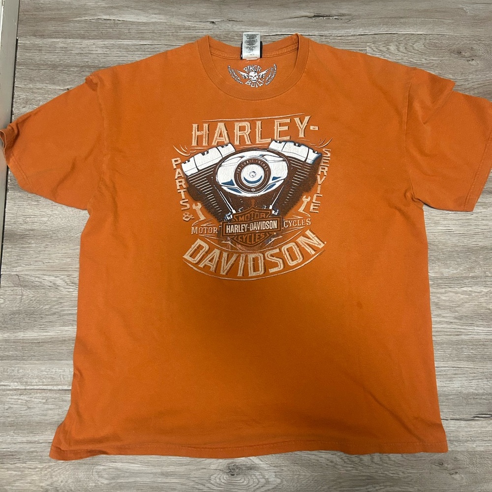 Vintage Orange Harley Davidson Shirt